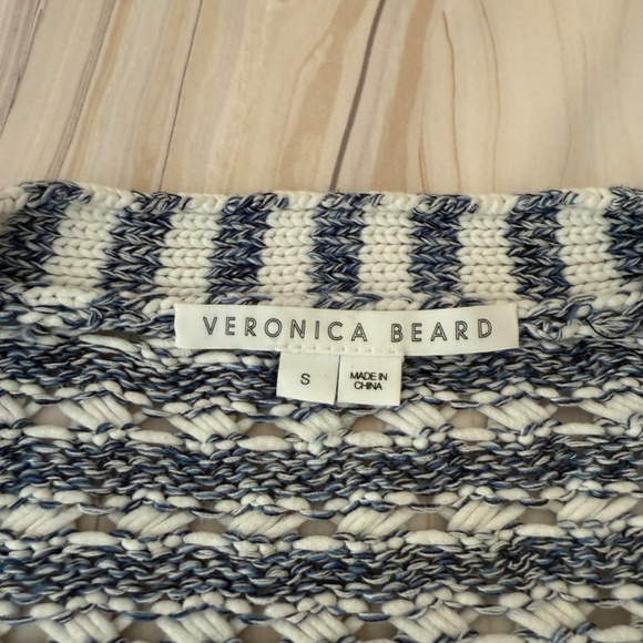 Veronica Beard Artura Cardigan Button Front Striped Blue White Size Small - $398 - Picture 7 of 16